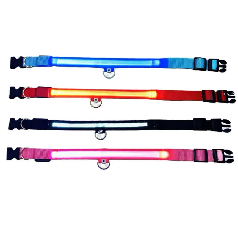Rechargeable LED Dog Collar - Adjustable, Waterproof, and Glow-in-the-Dark for Night Safety