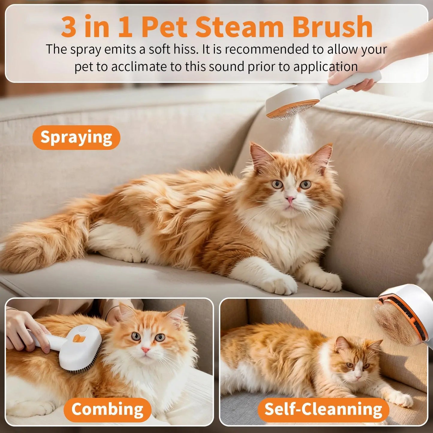 Furlyn Self-Cleaning Pet Hair Remover Brush with Spray Mist – Ultimate Grooming Tool for Dogs & Cats, One-Click Deshedding Comb, Viral TikTok Favorite for Shedding & Undercoat Removal