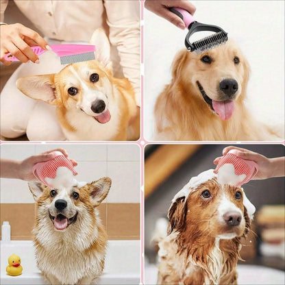Ultimate 8-Piece Dog Grooming Kit - Self-Cleaning Tools, Nail Clippers, Flea Comb & More!