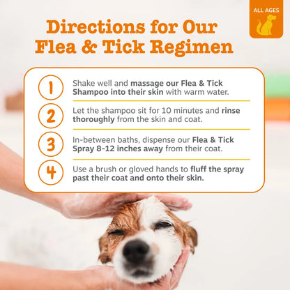 Fresh Start Pet Wash & Protect Bundle – 16 Oz Shampoo & 16 Oz Flea & Tick Spray for Happy, Healthy Pets