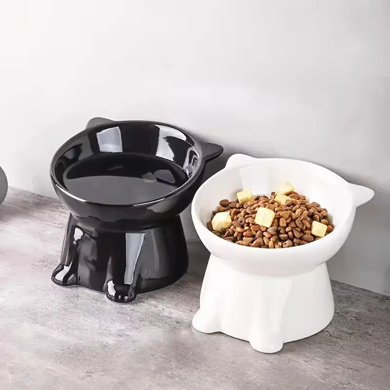 Elevated Anti-Vomit Pet Feeding Bowls Set - Protect Your Cat or Small Dog's Neck & Spine, Non-Slip Base, Durable Design
