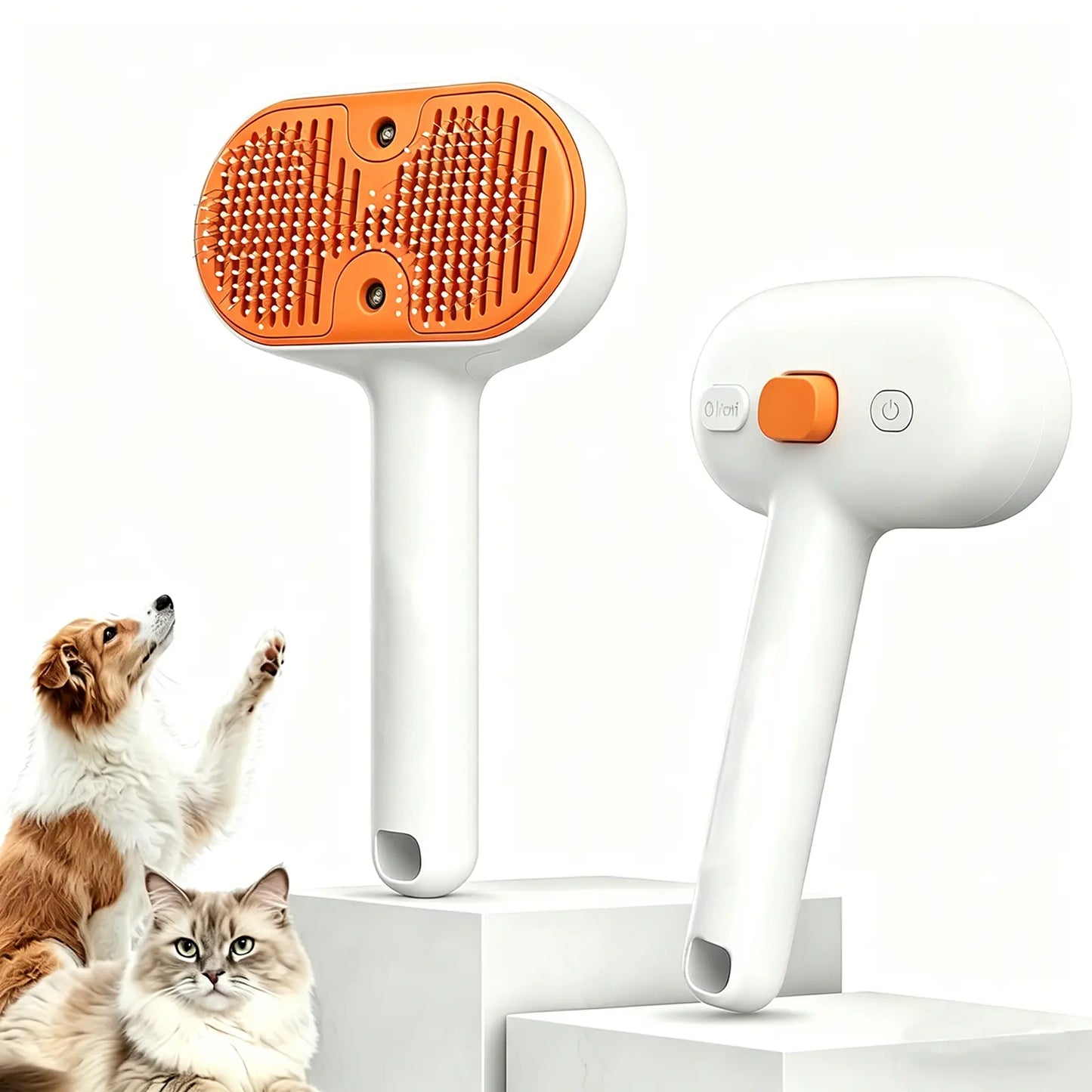 Furlyn Self-Cleaning Pet Hair Remover Brush with Spray Mist – Ultimate Grooming Tool for Dogs & Cats, One-Click Deshedding Comb, Viral TikTok Favorite for Shedding & Undercoat Removal