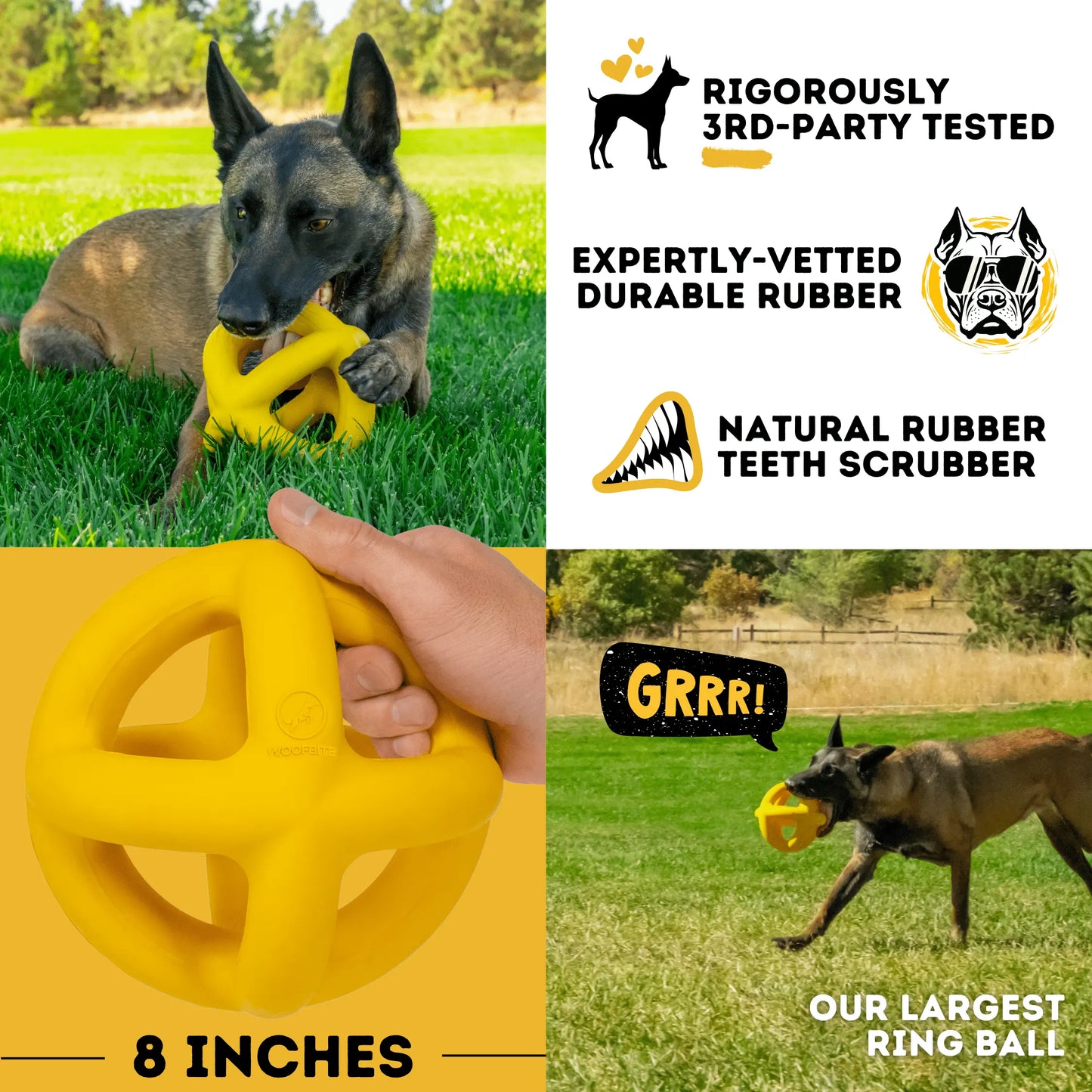 Ultimate Monster K9 Giant Halo Ball – Indestructible Oversized Dog Ball for XL & Large Breed Power Chewers
