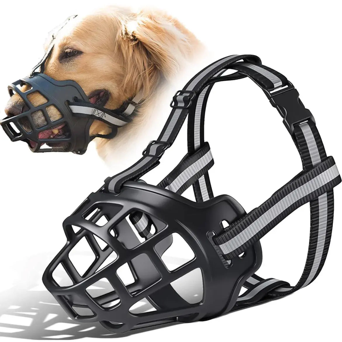 Baskerville Humane Dog Muzzle - Breathable, Adjustable, and Padded for Small Dogs - Safe Training Solution to Prevent Biting and Scavenging