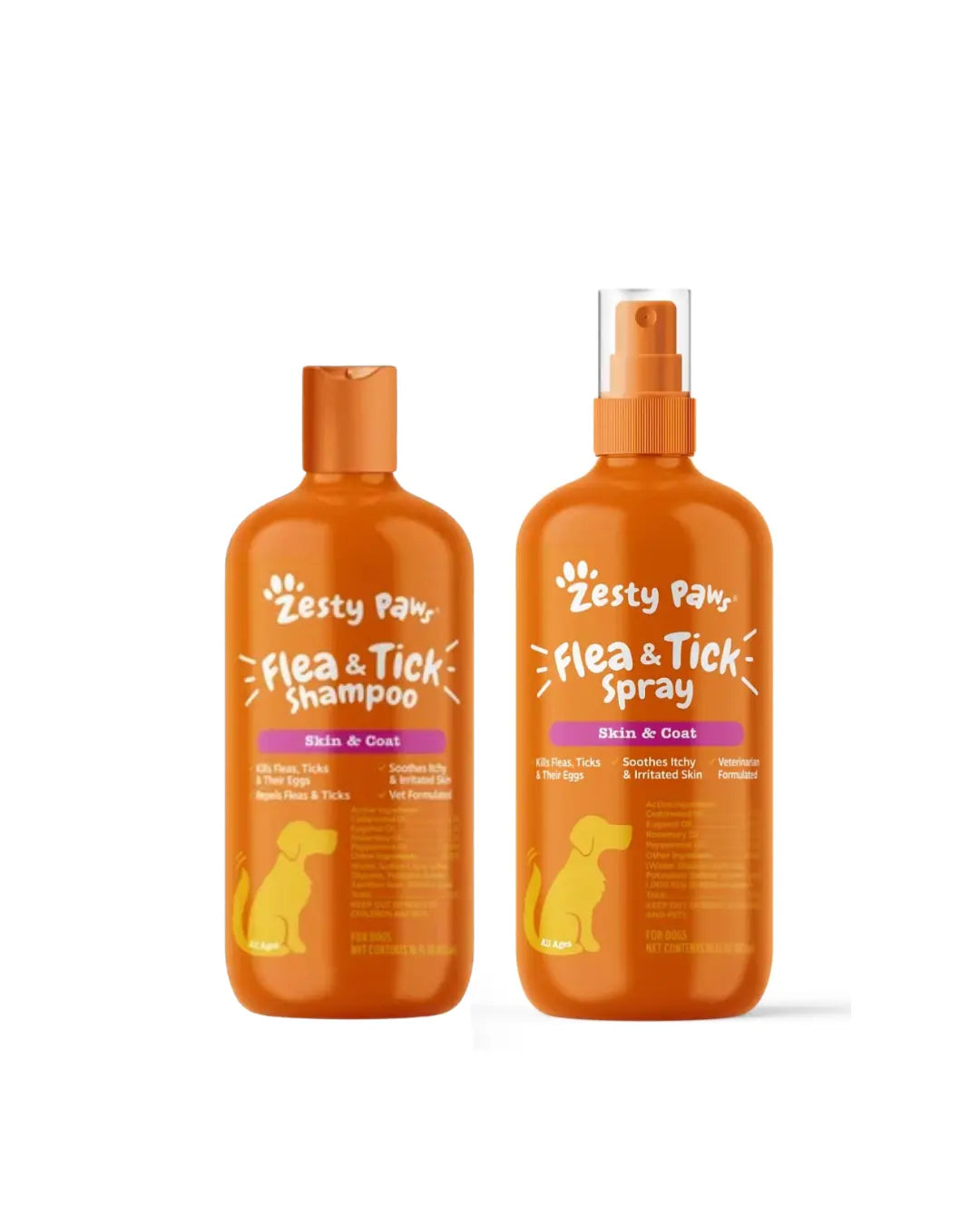 Fresh Start Pet Wash & Protect Bundle – 16 Oz Shampoo & 16 Oz Flea & Tick Spray for Happy, Healthy Pets